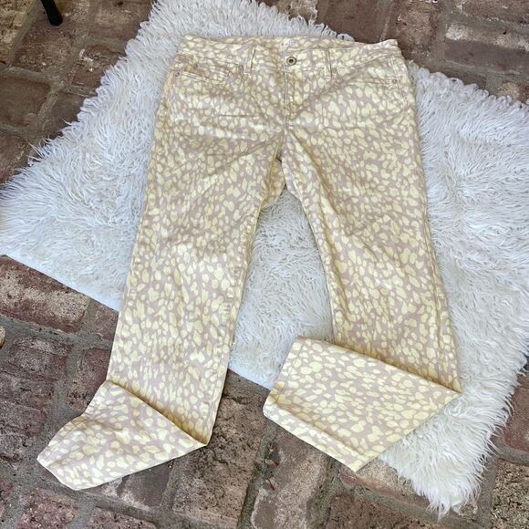 Loft Modern Straight Animal Print Classic Five Pocket Straight Leg Jeans Size 6 - Picture 2 of 13